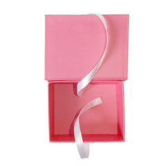 Krypmax Cardboard Empty Multipurpose Rectangular Pink Gift Box with Fancy White Ribbon (14 x 11 x 6 cm / Medium)