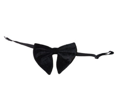 Krypmax Men's Velvet Long Peak Butterfly Look Adjustable Bow Tie (Black, Free Size)