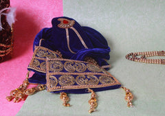 Krypmax Men's Ethnic Velvet Dupatta/Stole/Scarf for Sherwani & Indo (Broad Size, Royal Blue Color)