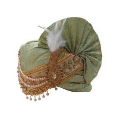 Krypmax Mens Flower Design Traditional Ethnic Safa/Turban/Pagdi/Pagri & Shawl (Multi Color, Turban Size: 22 to 22.5 Inch)