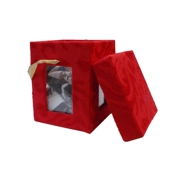 Krypmax Empty Multi Window Handmade Gift Box for Gifting for Multipurpose Use, Red Color (10.5 x 10.5 x 13 cm)
