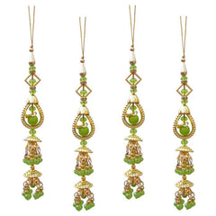 Krypmax Hanging Designer Tassel Latkan for Lehenga, Blouses, Dupatta, Art & Craft (Green Pearl Design)