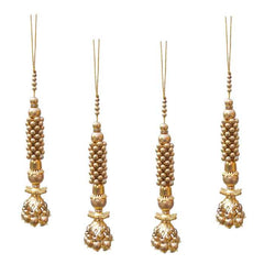 Krypmax Hanging Designer Tassel Latkan for Lehenga, Blouses, Dupatta, Art & Craft (Golden Color Design)