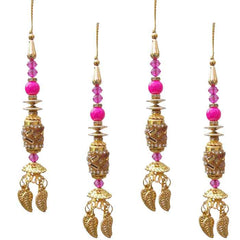 Krypmax Hanging Designer Tassel Latkan for Lehenga, Blouses, Dupatta, Art & Craft (Pink Pearl Design)