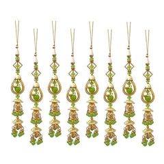 Krypmax Hanging Designer Tassel Latkan for Lehenga, Blouses, Dupatta, Art & Craft (Green Pearl Design)