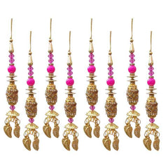 Krypmax Hanging Designer Tassel Latkan for Lehenga, Blouses, Dupatta, Art & Craft (Pink Pearl Design)