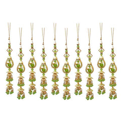 Krypmax Hanging Designer Tassel Latkan for Lehenga, Blouses, Dupatta, Art & Craft (Green Pearl Design)