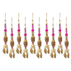 Krypmax Hanging Designer Tassel Latkan for Lehenga, Blouses, Dupatta, Art & Craft (Pink Pearl Design)