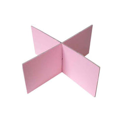 Krypmax Square Shape Partition Included Window Lid Gift Box, Light Pink (Size: 18.5 x 18.5 x 9 cm)