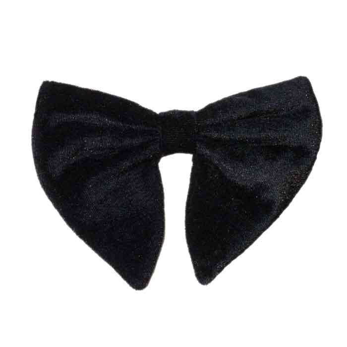 Krypmax Men's Velvet Long Peak Butterfly Look Adjustable Bow Tie (Black, Free Size)