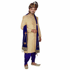 Krypmax Men's Ethnic Velvet Dupatta/Stole/Scarf for Sherwani & Indo, Chunni Dupatta (Royal Blue Color)