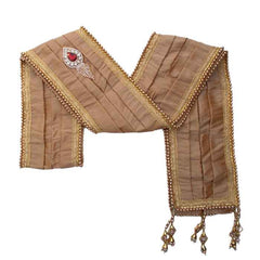 KRYPMAX Royal Groom's Safa Stole Set, Traditional Safa Pagri with Stole/Dupatta, Chiku Colour (Pagdi Size: 22.5 to 23 Inch)