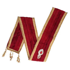 KRYPMAX Royal Groom's Safa Stole Set, Traditional Safa Pagri with Stole/Dupatta, Maroon Colour (Pagdi Size: 22.5 to 23 Inch)