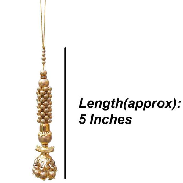 Krypmax Hanging Designer Tassel Latkan for Lehenga, Blouses, Dupatta, Art & Craft (Golden Color Design)