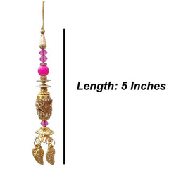 Krypmax Hanging Designer Tassel Latkan for Lehenga, Blouses, Dupatta, Art & Craft (Pink Pearl Design)