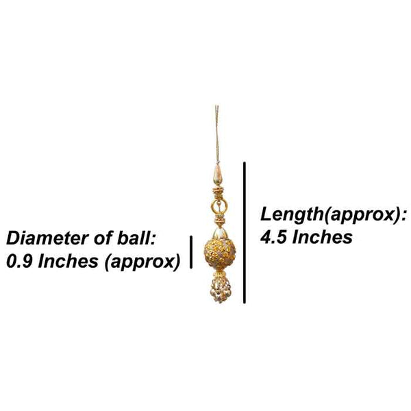 Krypmax Hanging Designer Tassel Latkan for Lehenga, Blouses, Dupatta, Art & Craft (Gold Ball Design)