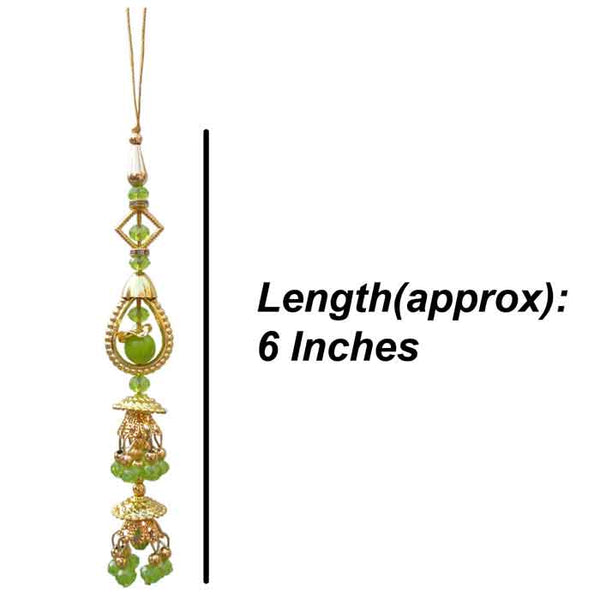 Krypmax Hanging Designer Tassel Latkan for Lehenga, Blouses, Dupatta, Art & Craft (Green Pearl Design)