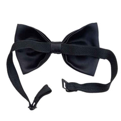 KRYPMAX Men's Micro Fabric Adjustable Multi Layer Bow Tie (Black, Free Size)